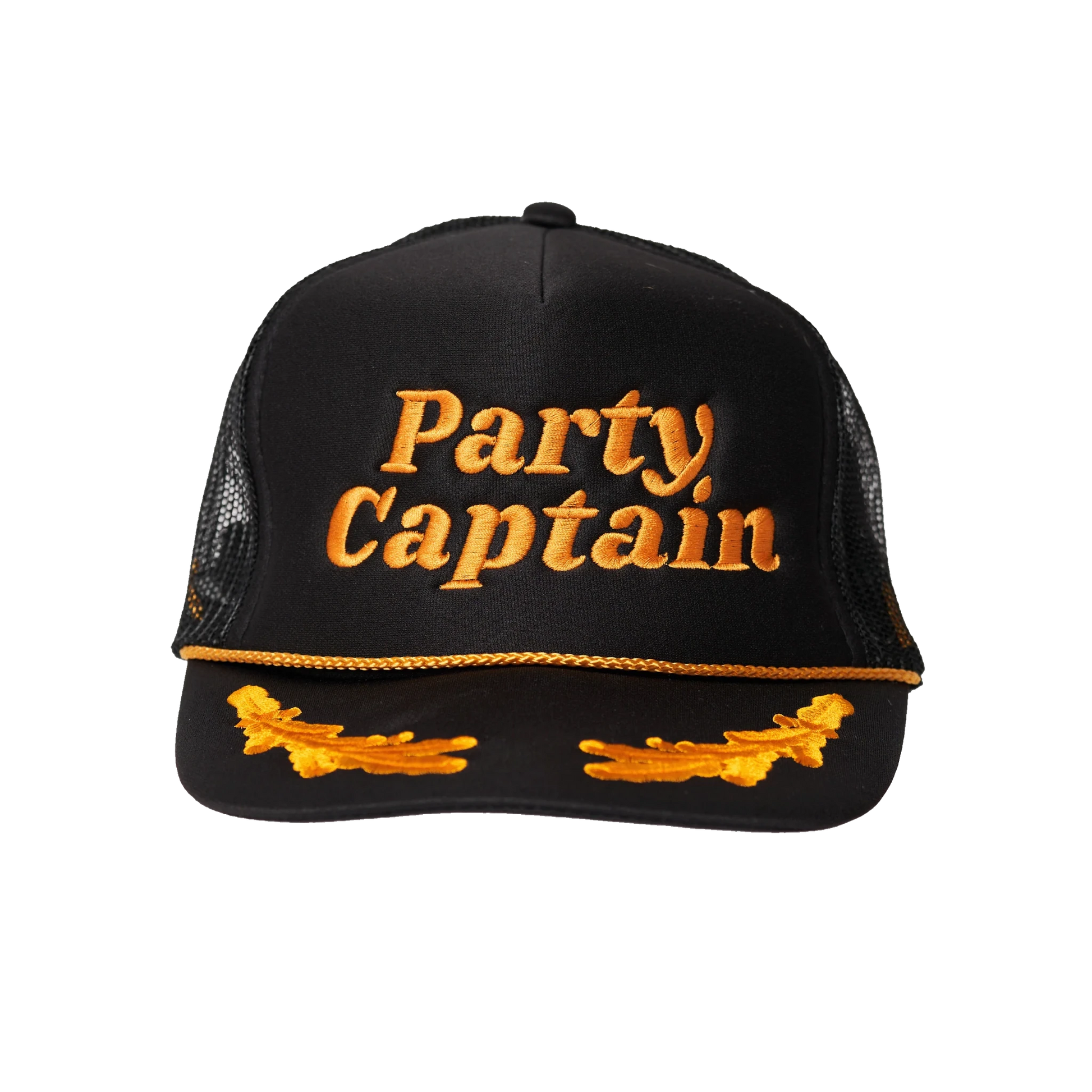 Embroidered Trucker Hats - Polkadots & Moonbeams LALocal BeachBlackPARTY CAPTAINEmbroidered Trucker Hats