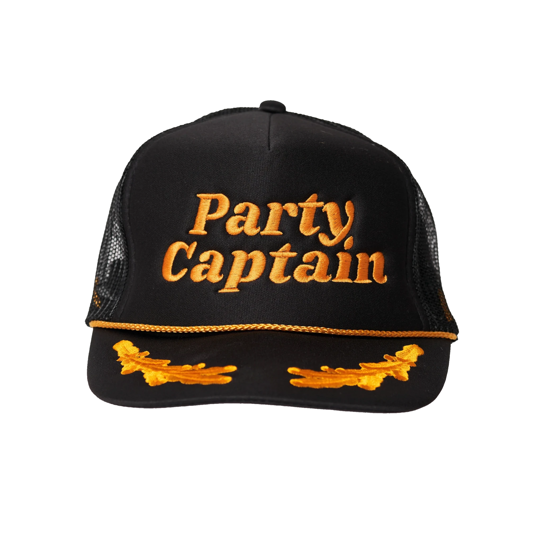 Embroidered Trucker Hats - Polkadots & Moonbeams LALocal BeachBlackPARTY CAPTAINEmbroidered Trucker Hats