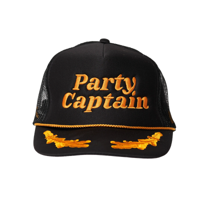 Embroidered Trucker Hats - Polkadots & Moonbeams LALocal BeachBlackPARTY CAPTAINEmbroidered Trucker Hats