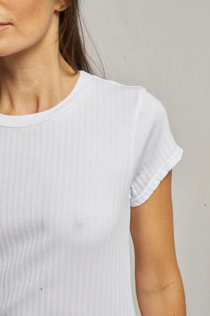 Etta Ribbed Tee - Polkadots & Moonbeams LAPerfect White TeeWHITEXSEtta Ribbed Tee