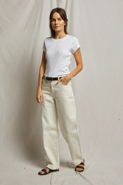 Etta Ribbed Tee - Polkadots & Moonbeams LAPerfect White TeeWHITEXSEtta Ribbed Tee