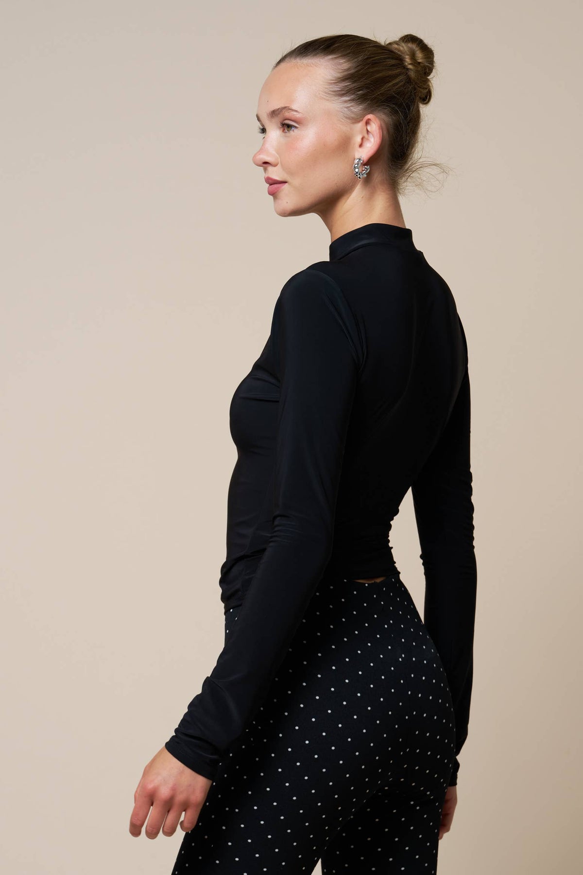 Mandarin Collar Long Sleeve Top