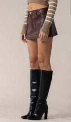 Faux Leather Mini Skirt - Polkadots & Moonbeams LAPolkadots & MoonbeamsWineSFaux Leather Mini Skirt