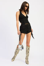 Faux Suede Halter - Polkadots & Moonbeams LAPolkadots & MoonbeamsBlackSFaux Suede Halter