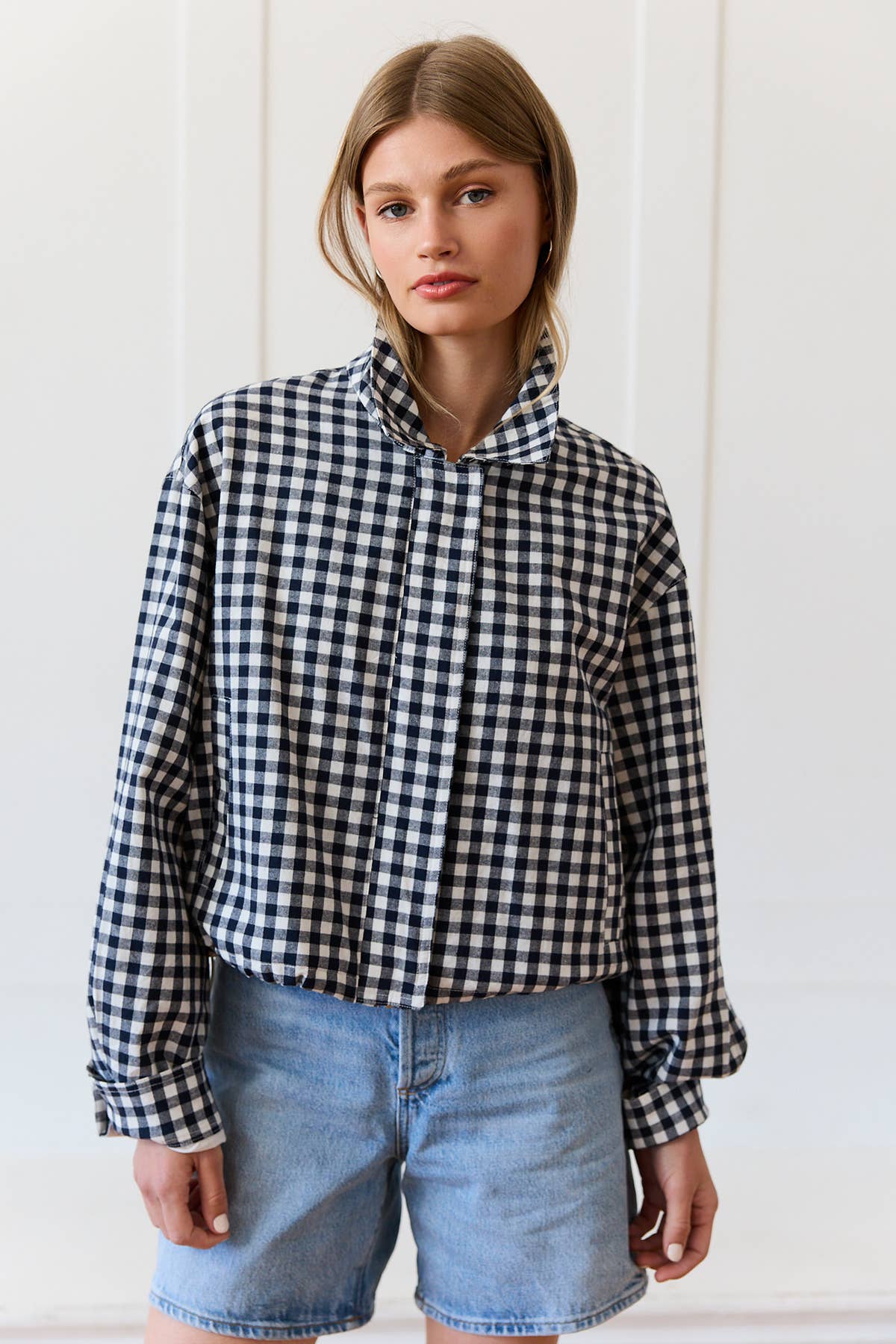 Gingham Zip Jacket - RJ1136
