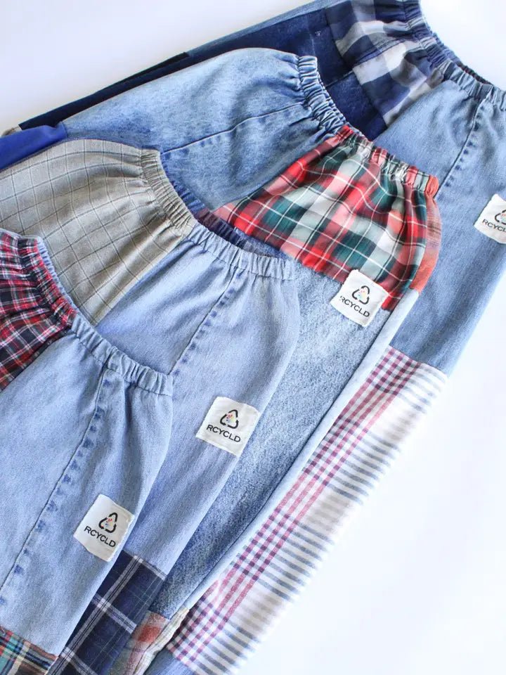 Flannel Denim Combo Pants - Polkadots & Moonbeams LAAmerican Recycled Clothingone sizeFlannel Denim Combo Pants