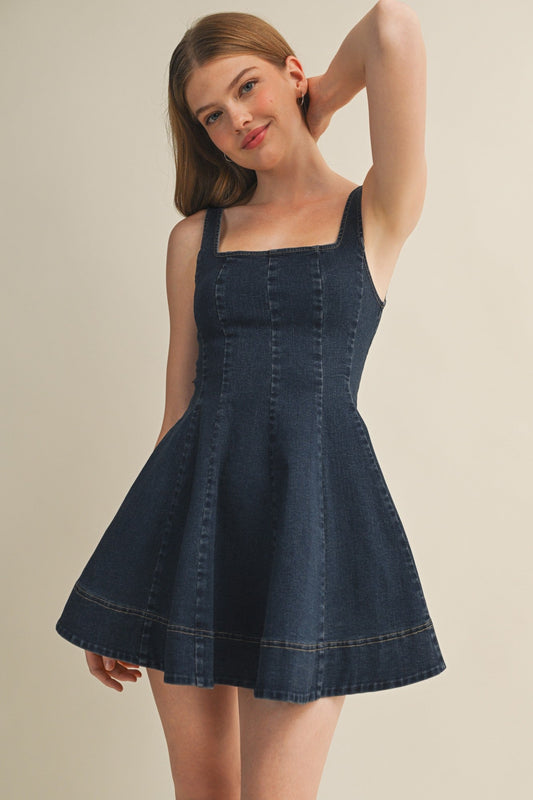Flare Denim Mini - Polkadots & Moonbeams LAPolkadots & MoonbeamsSFlare Denim Mini