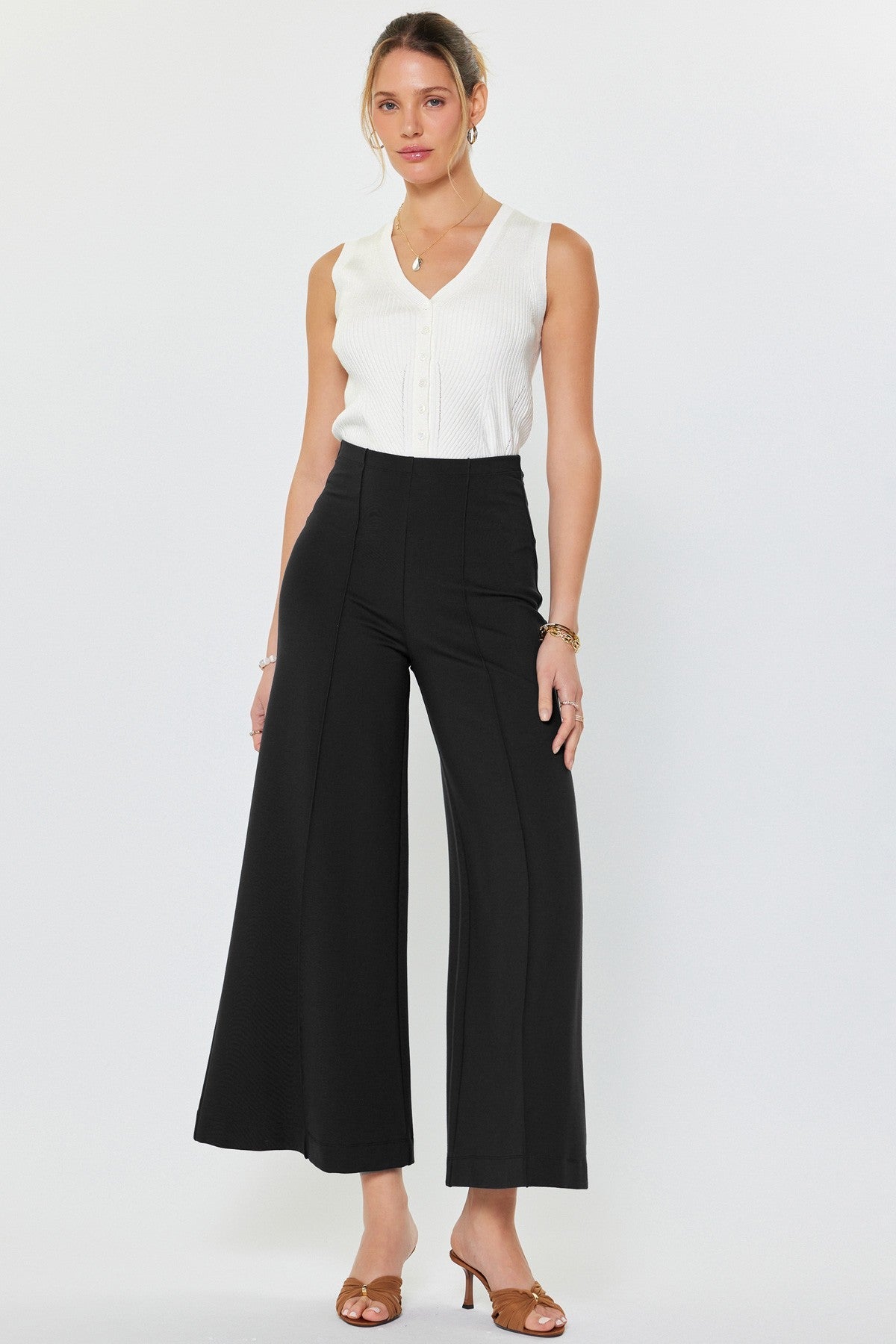 Flared Ponte Pants - Polkadots & Moonbeams LAPolkadots & MoonbeamsNavyXSFlared Ponte Pants