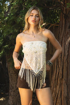 Fringe Bandana Top - Polkadots & Moonbeams LAPolkadots & Moonbeams LAIVORYSFringe Bandana Top
