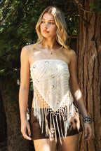 Fringe Bandana Top - Polkadots & Moonbeams LAPolkadots & Moonbeams LAIVORYSFringe Bandana Top