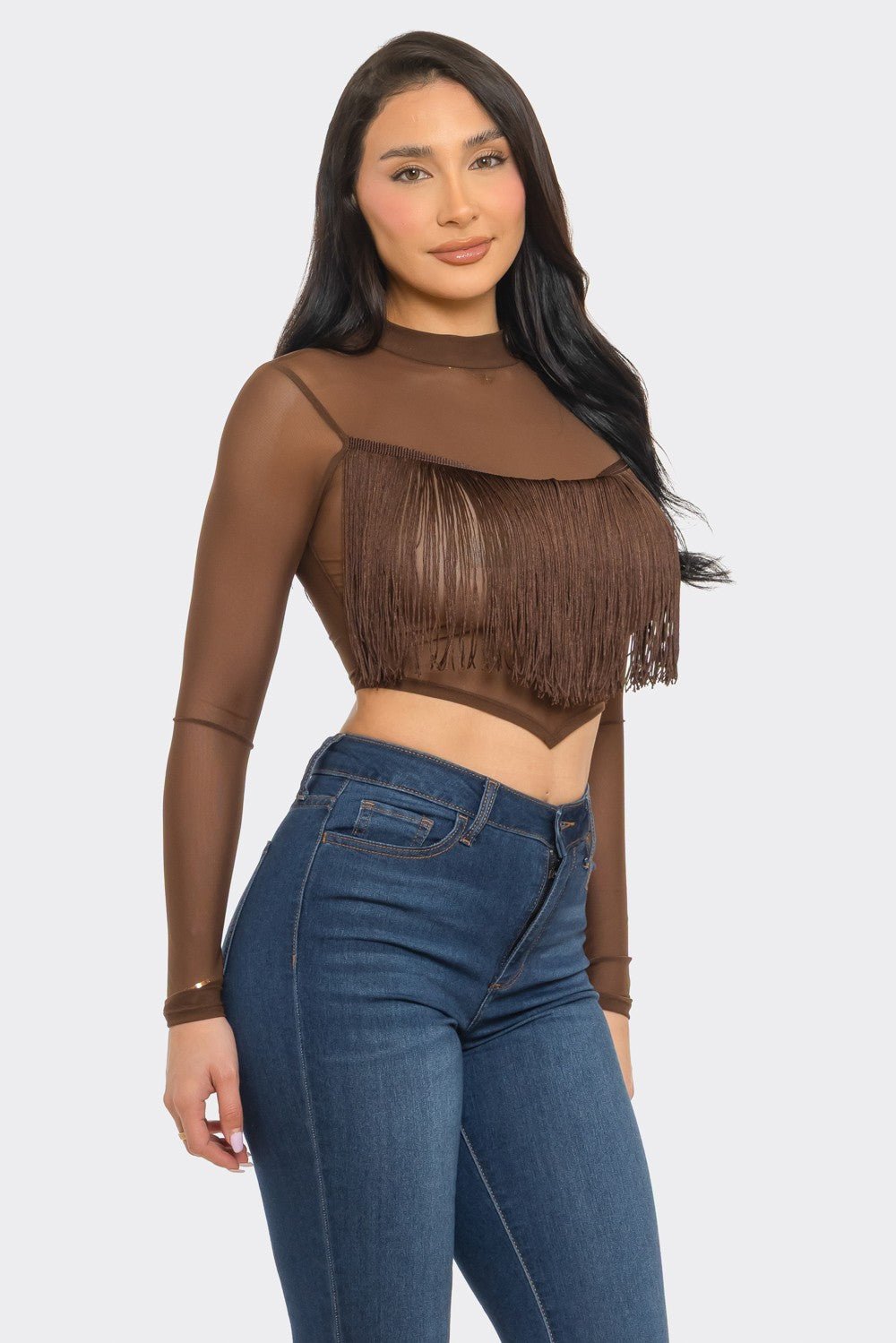 Fringe Crop Top - Polkadots & Moonbeams LAPolkadots & MoonbeamsBrownSFringe Crop Top