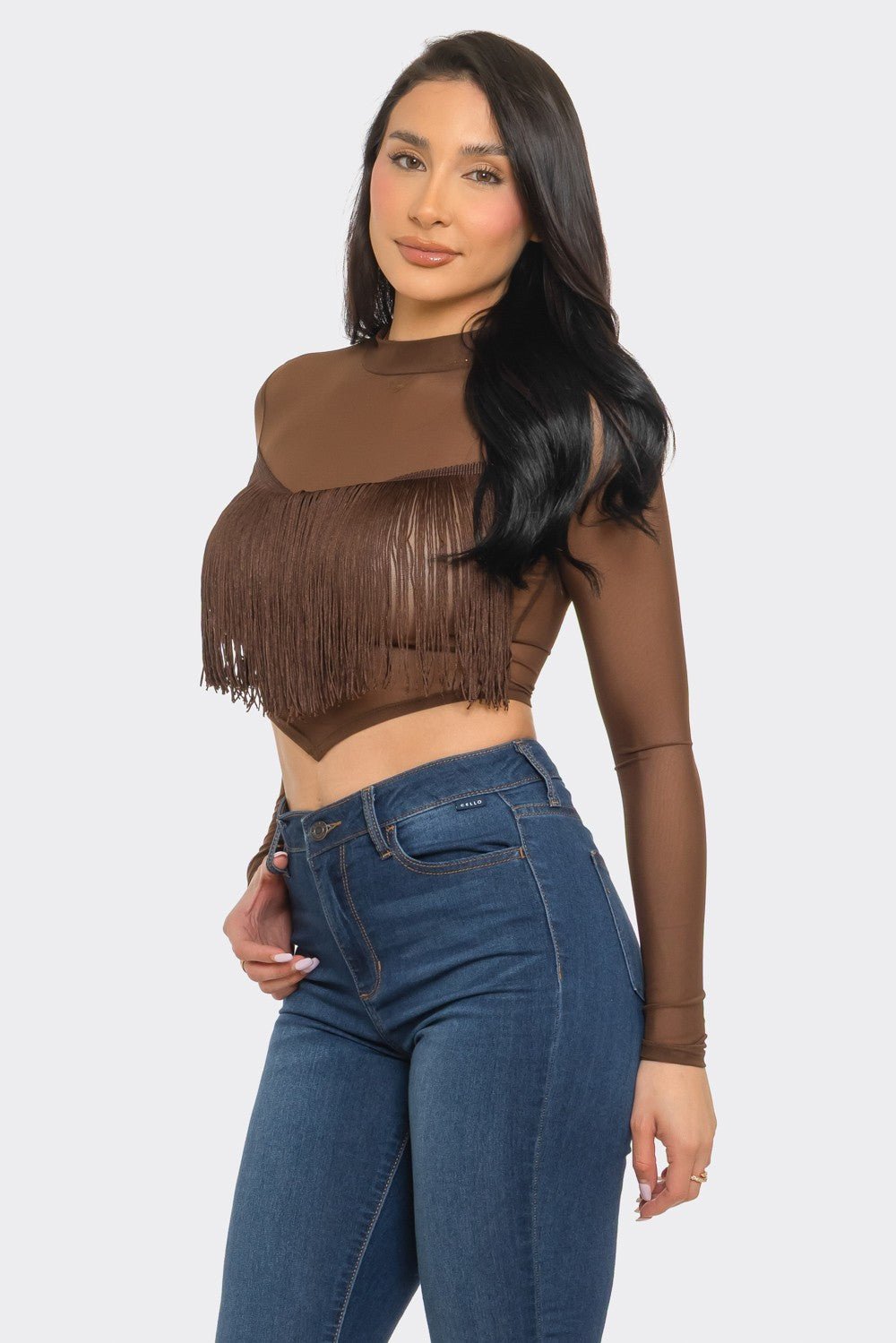 Fringe Crop Top - Polkadots & Moonbeams LAPolkadots & MoonbeamsBrownSFringe Crop Top