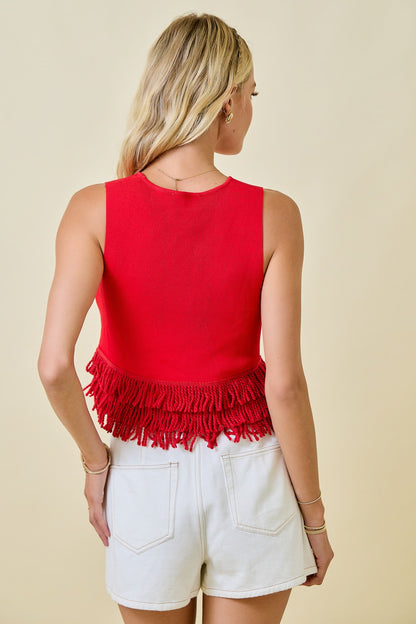 Fringe Knit Top