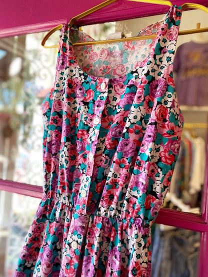 Gloria Vanderbilt Beach Vintage Floral Dress - Polkadots & Moonbeams LAVintageGloria Vanderbilt Beach Vintage Floral Dress