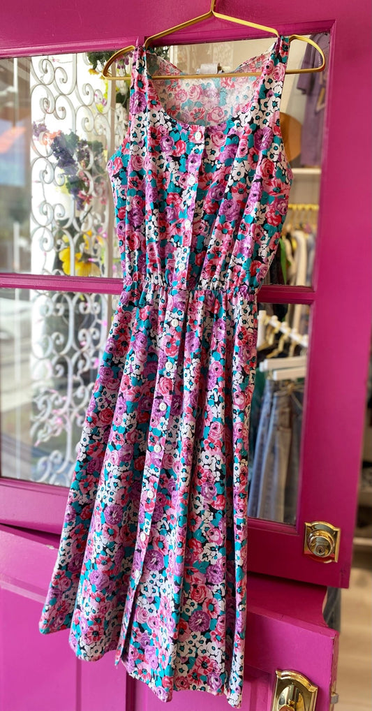 Gloria Vanderbilt Beach Vintage Floral Dress - Polkadots & Moonbeams LAVintageGloria Vanderbilt Beach Vintage Floral Dress