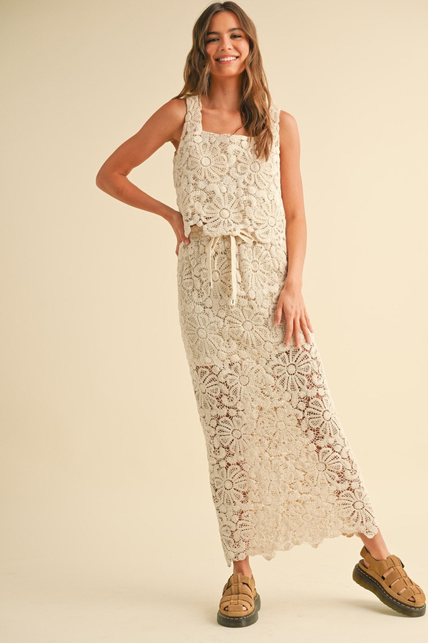 Goldie Crochet Top - Polkadots & Moonbeams LAPolkadots & MoonbeamsBeigeSGoldie Crochet Top