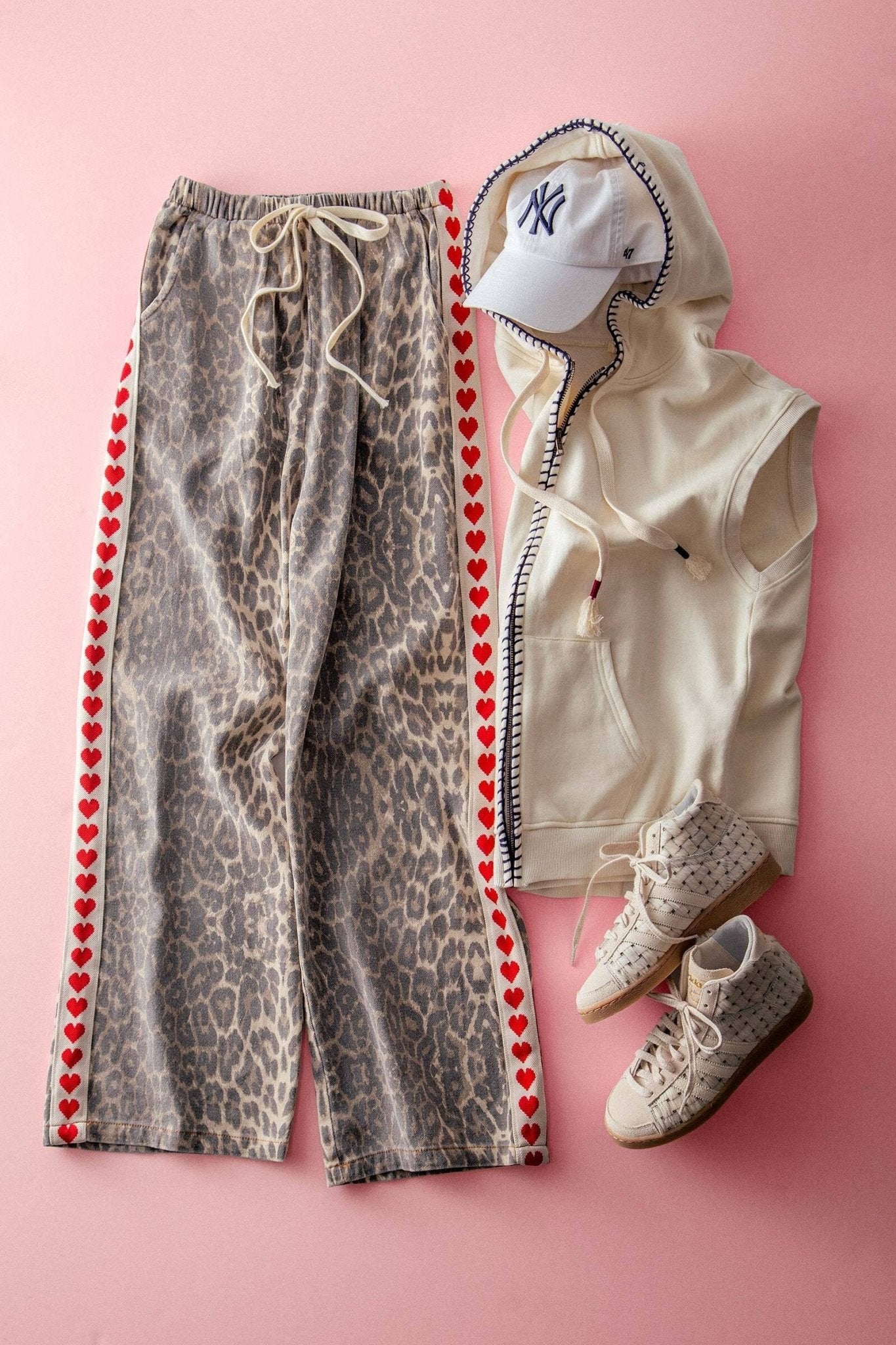 Heart Trim Leopard Pants - Polkadots & Moonbeams LAPolkadots & MoonbeamsSHeart Trim Leopard Pants