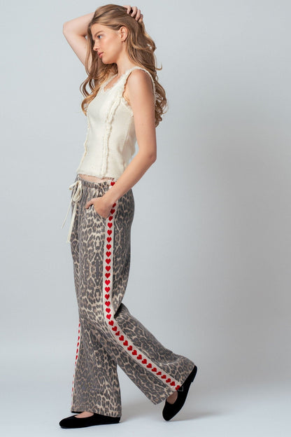 Heart Trim Leopard Pants - Polkadots & Moonbeams LAPolkadots & MoonbeamsSHeart Trim Leopard Pants
