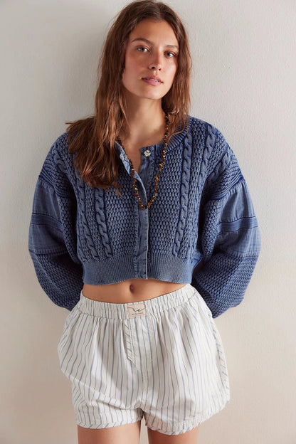 Heritage Cardi - Polkadots & Moonbeams LAFree PeopleBlueXSHeritage Cardi