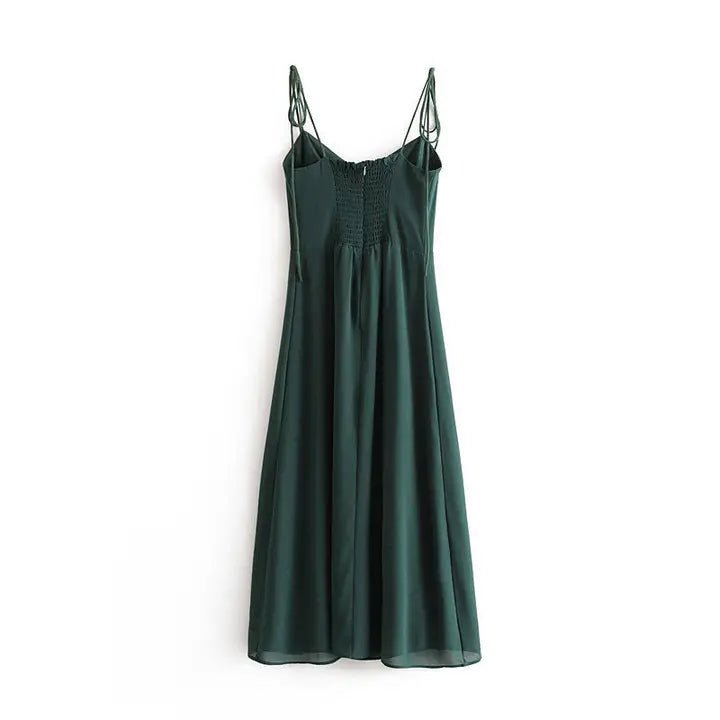 High Slit Mid Dress - Polkadots & Moonbeams LAPolkadots & MoonbeamsGreenSHigh Slit Mid Dress