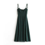 High Slit Mid Dress - Polkadots & Moonbeams LAPolkadots & MoonbeamsGreenSHigh Slit Mid Dress