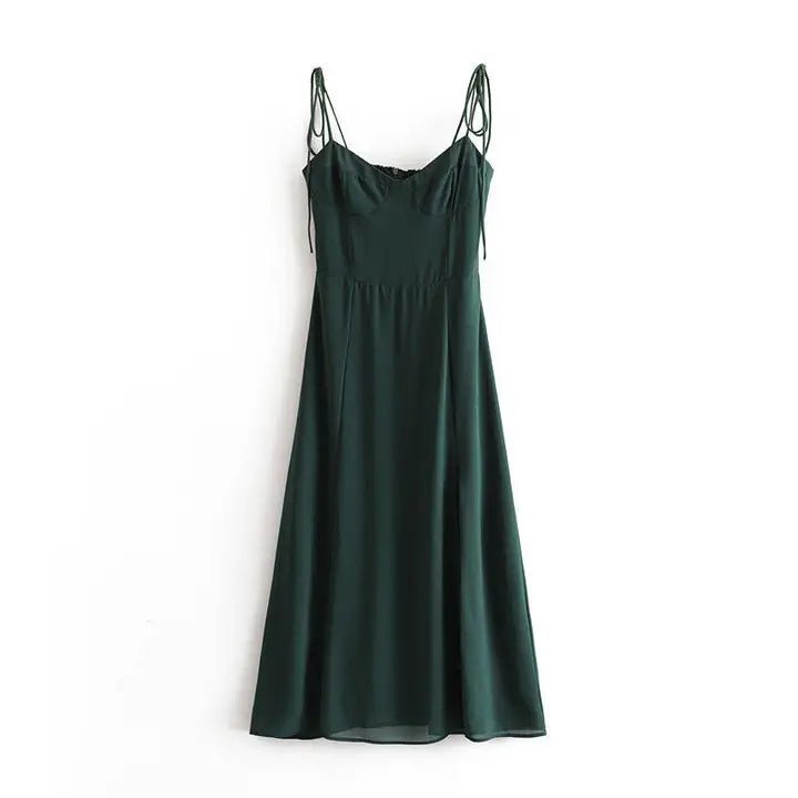 High Slit Mid Dress - Polkadots & Moonbeams LAPolkadots & MoonbeamsGreenSHigh Slit Mid Dress