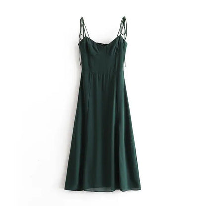 High Slit Mid Dress - Polkadots & Moonbeams LAPolkadots & MoonbeamsGreenSHigh Slit Mid Dress