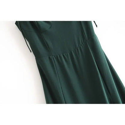High Slit Mid Dress - Polkadots & Moonbeams LAPolkadots & MoonbeamsGreenSHigh Slit Mid Dress