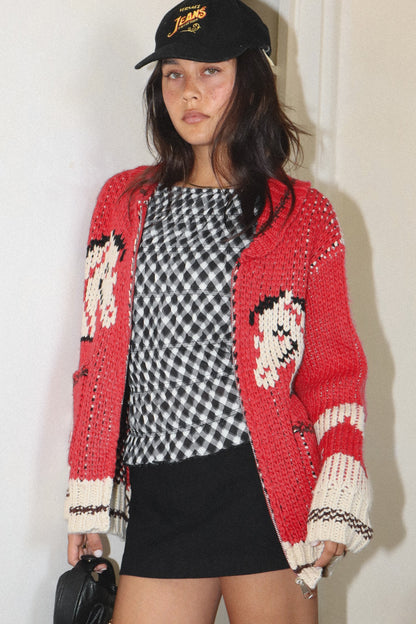 Horse Knit Western Zip Sweater