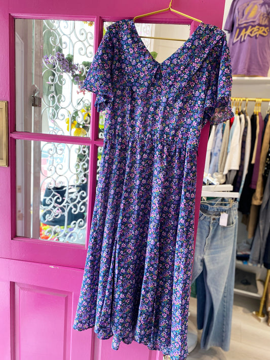 Karin Stevens Purple Floral Dress