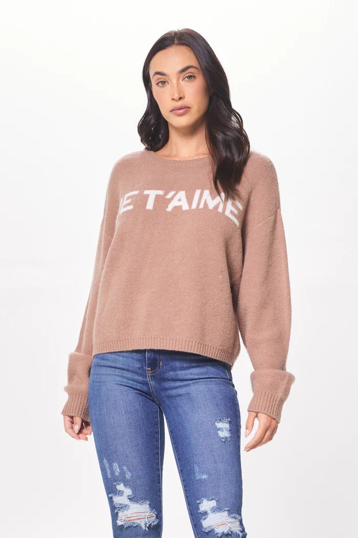 Jacquard Crewneck Sweater - Polkadots & Moonbeams LAVintage HavanaSMALLTANJacquard Crewneck Sweater