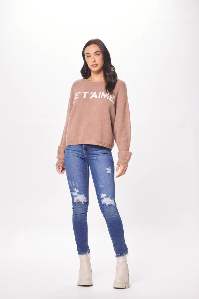 Jacquard Crewneck Sweater - Polkadots & Moonbeams LAVintage HavanaSMALLTANJacquard Crewneck Sweater