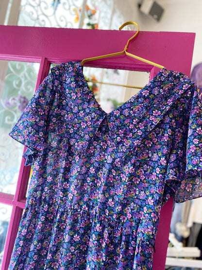 Karin Stevens Purple Floral Dress - Polkadots & Moonbeams LAVintageKarin Stevens Purple Floral Dress