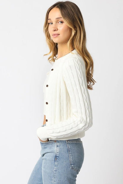 Kassidy Cable Knit Cardigan - Polkadots & Moonbeams LAPolkadots & MoonbeamsYellowSKassidy Cable Knit Cardigan