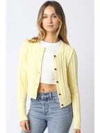 Kassidy Cable Knit Cardigan - Polkadots & Moonbeams LAPolkadots & MoonbeamsYellowSKassidy Cable Knit Cardigan