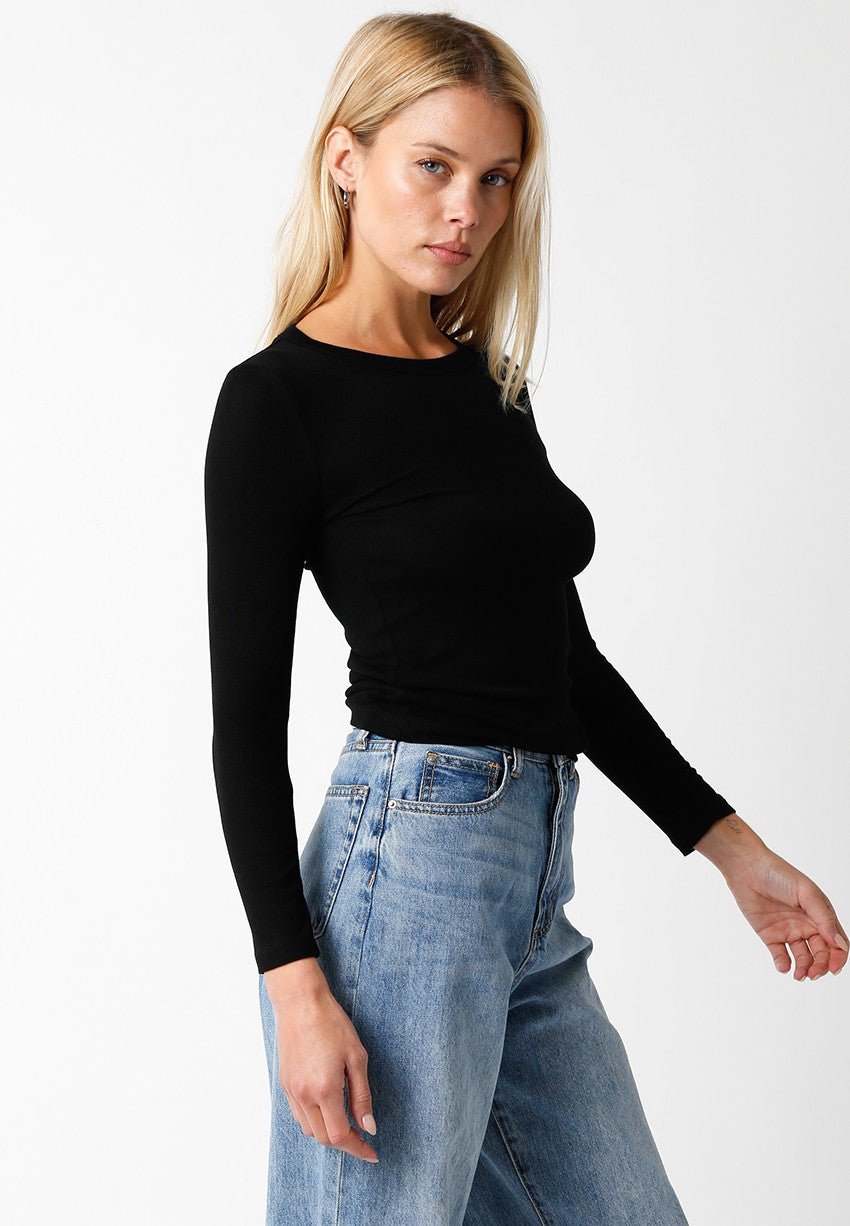 Kit Ribbed Long Sleeve - Polkadots & Moonbeams LAPolkadots & MoonbeamsBLACKSKit Ribbed Long Sleeve