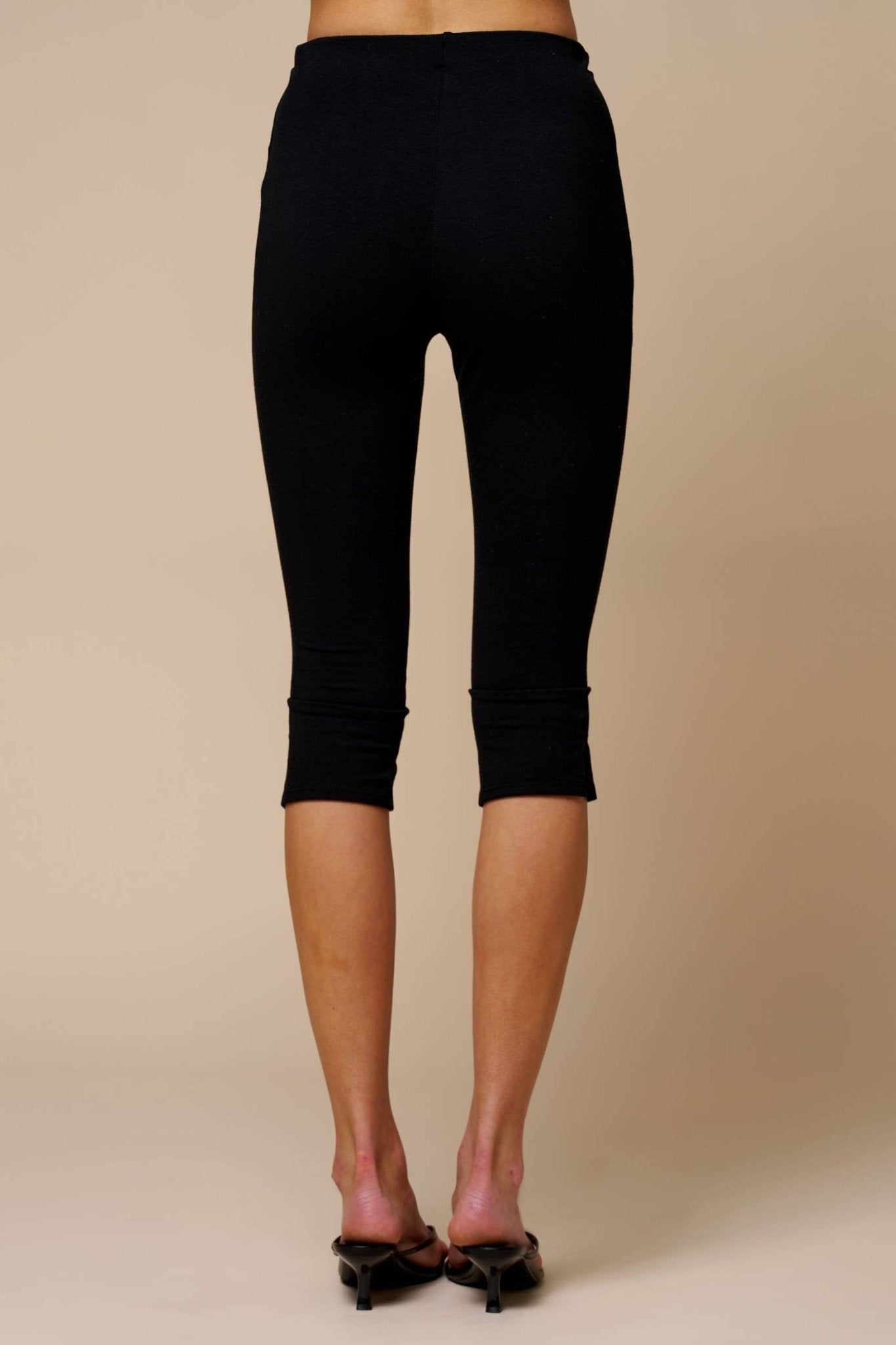 Knit Capri Pants With side slits - Polkadots & Moonbeams LABlue BlushBP41055sBlackKnit Capri Pants With side slits