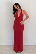 Knit Halter Maxi - Polkadots & Moonbeams LAPolkadots & MoonbeamsRedSKnit Halter Maxi