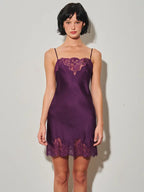 Satin Mini Dress with Lace
