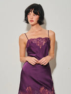 Satin Mini Dress with Lace