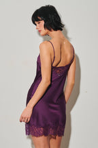 Satin Mini Dress with Lace