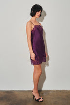 Satin Mini Dress with Lace