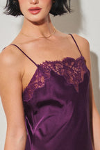 Satin Mini Dress with Lace