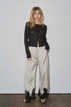 Lace Bottom Pants - Polkadots & Moonbeams LABeige BotanypolkadotsSLace Bottom Pants