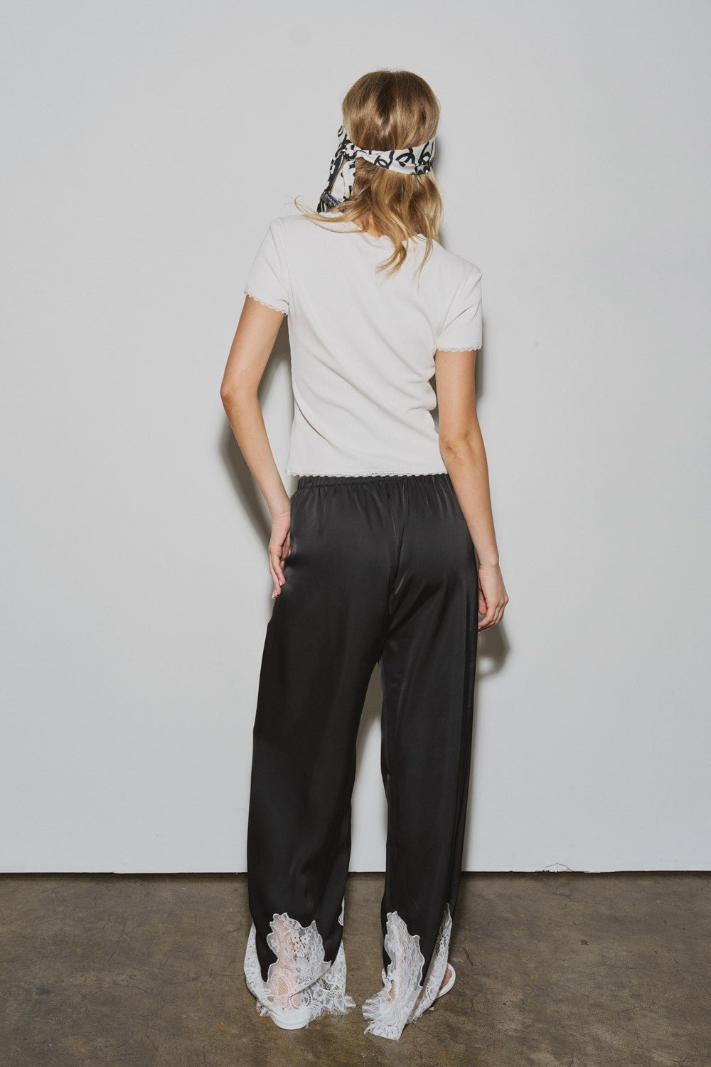 Lace Bottom Pants - Polkadots & Moonbeams LABeige BotanyBlackSLace Bottom Pants
