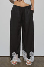 Lace Bottom Pants - Polkadots & Moonbeams LABeige BotanyBlackSLace Bottom Pants