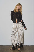 Lace Bottom Pants - Polkadots & Moonbeams LABeige BotanyBlackSLace Bottom Pants