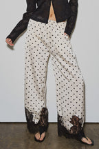 Lace Bottom Pants - Polkadots & Moonbeams LABeige BotanypolkadotsSLace Bottom Pants