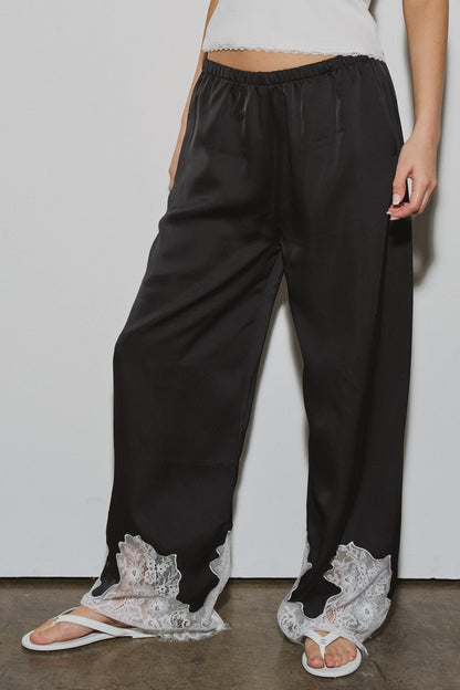 Lace Bottom Pants - Polkadots & Moonbeams LABeige BotanyBlackSLace Bottom Pants