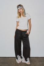 Lace Bottom Pants - Polkadots & Moonbeams LABeige BotanyBlackSLace Bottom Pants